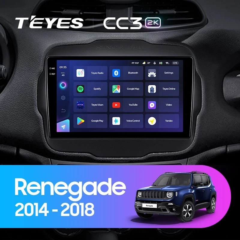 Штатная магнитола Teyes CC3 2K 4/64 Jeep Renegade (2014-2018)