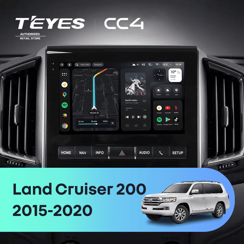 Штатная магнитола Teyes CC4 8/128 Toyota Land Cruiser 200 (2015-2020) F2