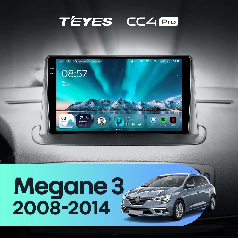 Штатная магнитола Teyes CC4 Pro 12/256 Renault Megane 3 (2008-2014)