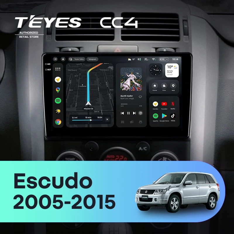 Штатная магнитола Teyes CC4 8/128 Suzuki Escudo (2005-2015)