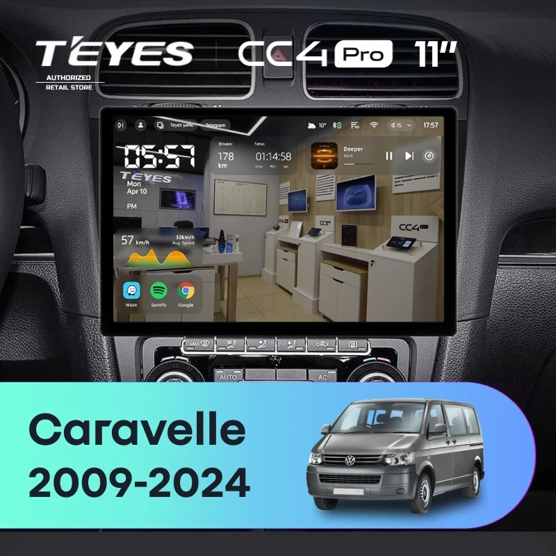 Штатная магнитола Teyes CC4 Pro 8/128 Volkswagen Caravelle (2009-2024) (11")