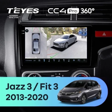 Штатная магнитола Teyes CC4 Pro 360 8/128 Honda Jazz 3 (2015-2020) Тип-A Правый руль