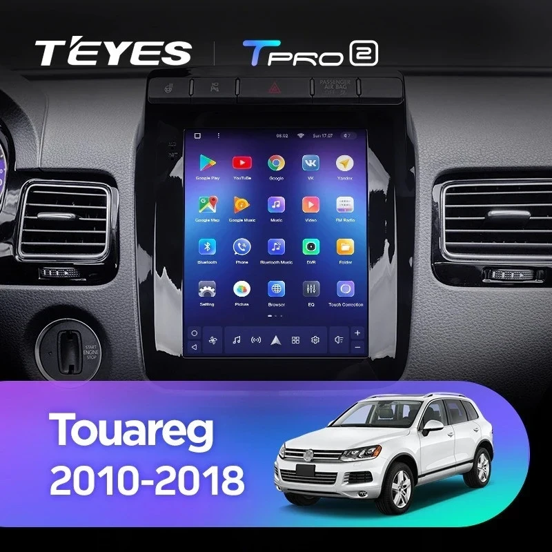 Штатная магнитола Tesla style Teyes TPRO 2 4/64 Volkswagen Touareg FL NF (2010-2018) Тип-A