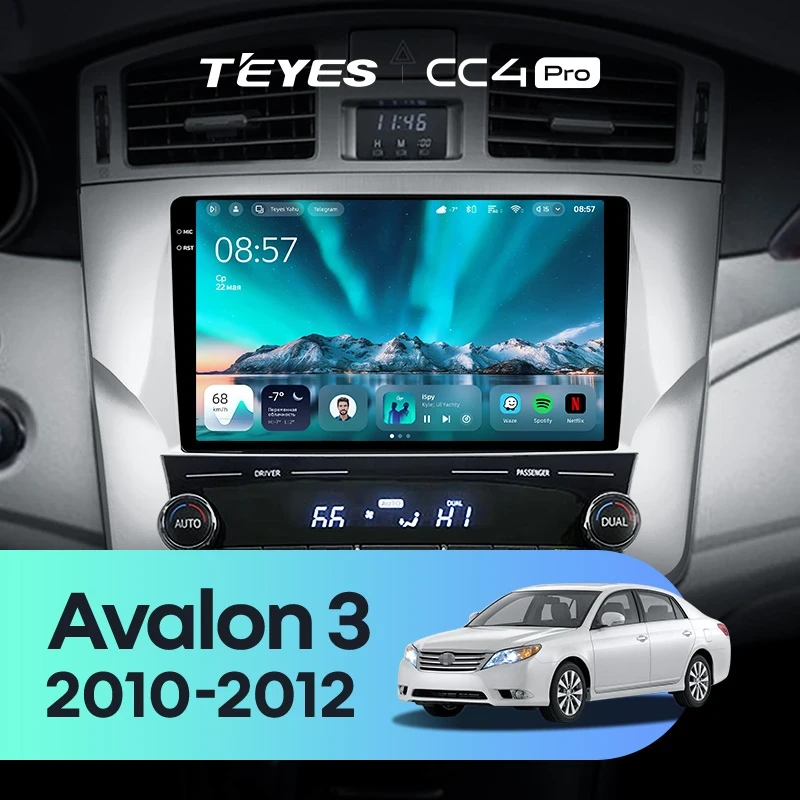 Штатная магнитола Teyes CC4 Pro 8/128 Toyota Avalon 3 XX30 (2010-2012) F2