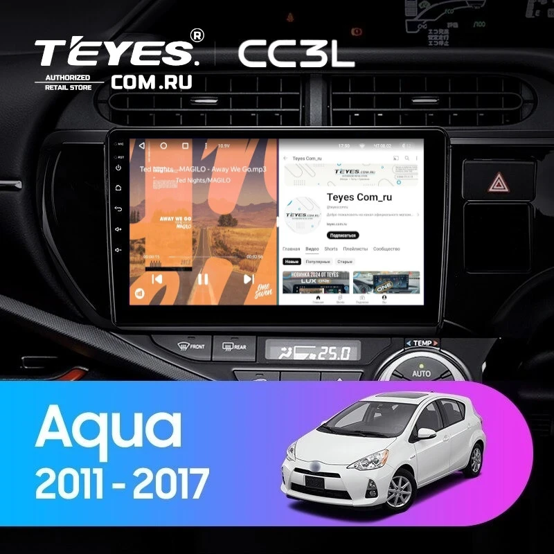 Штатная магнитола Teyes CC3L 4/64 Toyota Aqua (2011-2017) Правый руль