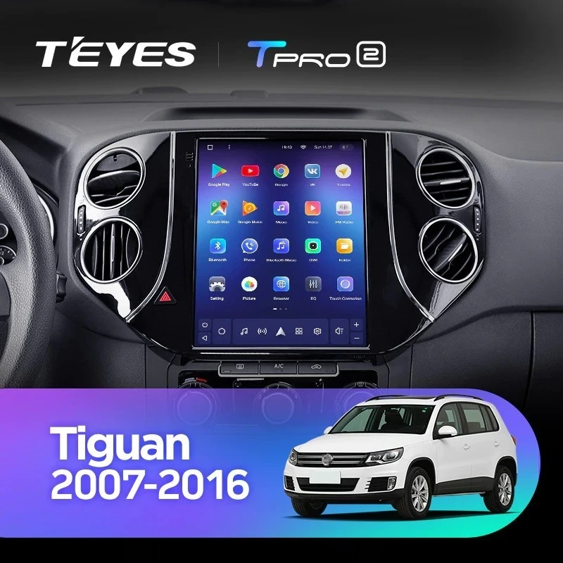 Штатная магнитола Tesla style Teyes TPRO 2 3/32 Volkswagen Tiguan 1 NF (2007-2016)