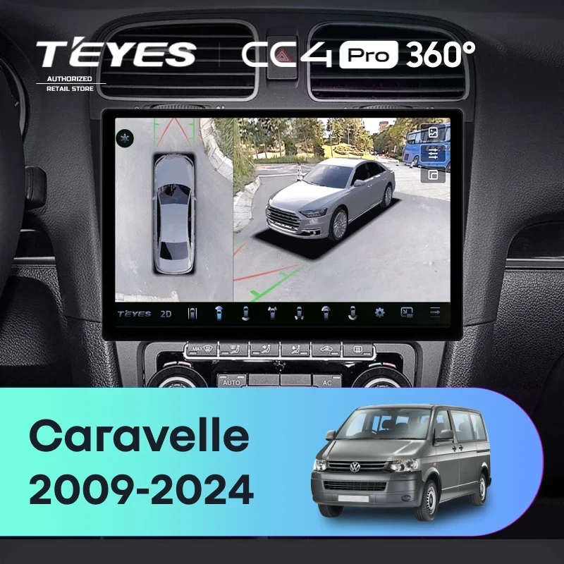 Штатная магнитола Teyes CC4 Pro 360 8/128 Volkswagen Caravelle (2009-2024) (11")