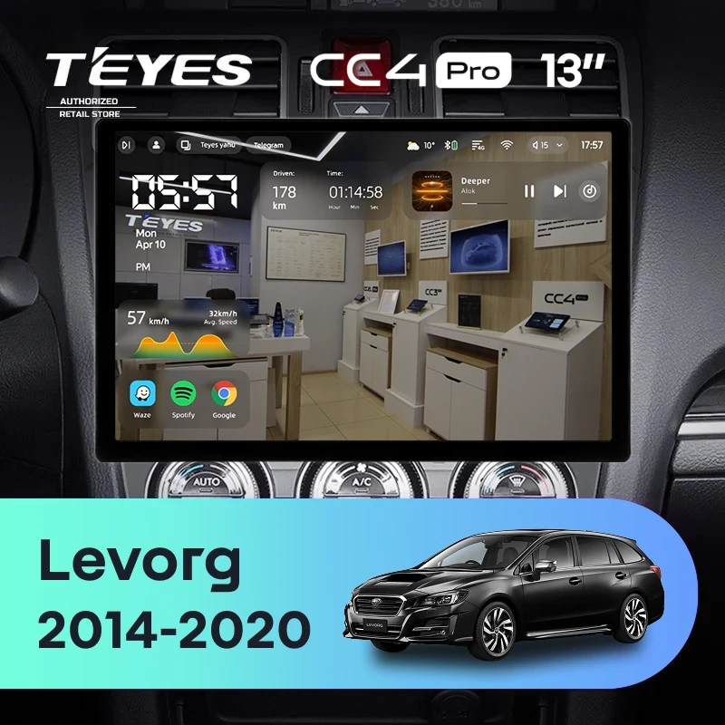 Штатная магнитола Teyes CC4 Pro 8/128 Subaru Levorg VM (2014-2020) F1 (13")