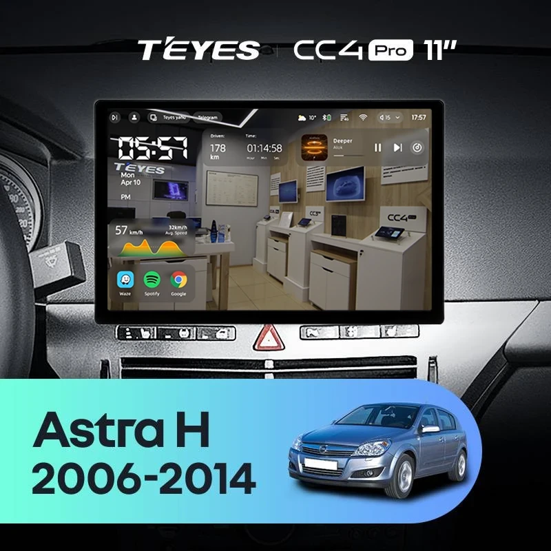 Штатная магнитола Teyes CC4 Pro 8/128 Opel Astra H (2006-2014) F1 (11")