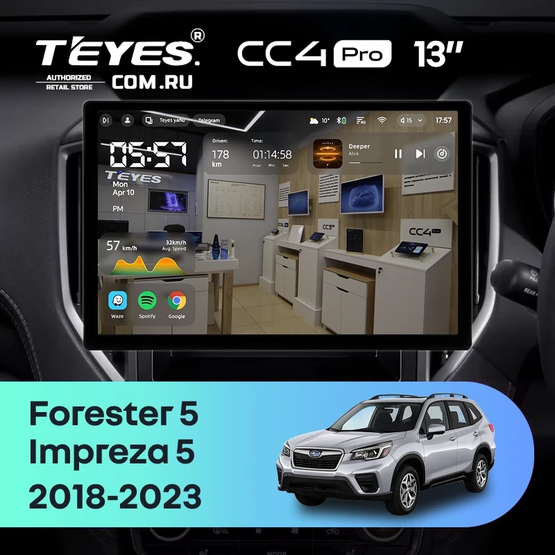 Штатная магнитола Teyes CC4 Pro 8/128 Subaru Impreza 5 (2018-2023) (13")