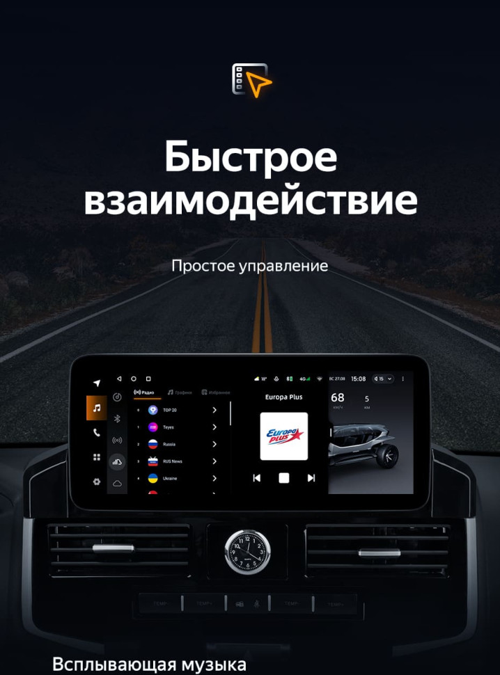 Штатная магнитола Teyes LUX ONE 4/64 Toyota Land Cruiser 200 (2007-2015) Тип-C