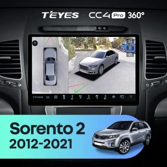 Штатная магнитола Teyes CC4 Pro 360 12/256 Kia Sorento 2 II XM (2012-2021) F3 (13")