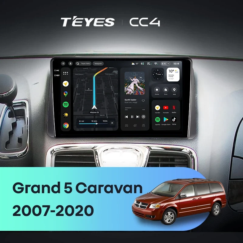 Штатная магнитола Teyes CC4 8/128 Dodge Grand 5 Caravan (2007-2020)