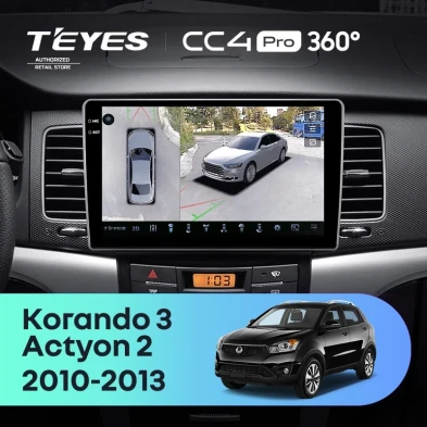 Штатная магнитола Teyes CC4 Pro 360 8/128 SsangYong Korando 3 Actyon 2 (2010-2013)