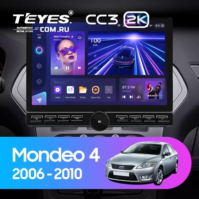 Штатная магнитола Teyes CC3 2K 6/128 Ford Mondeo 4 (2006-2010) (13" с кнопками)