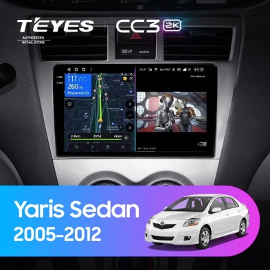 Штатная магнитола Teyes CC3 2K 4/32 Toyota Yaris Sedan (2005-2012)
