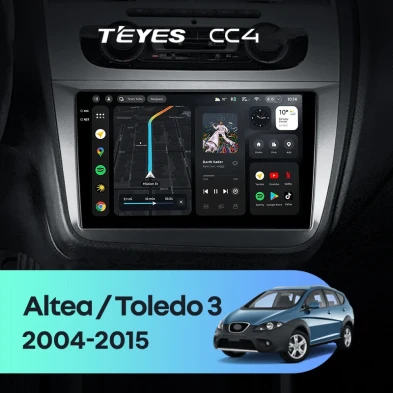 Штатная магнитола Teyes CC4 8/128 Seat Altea 5P (2004-2015) Правый руль