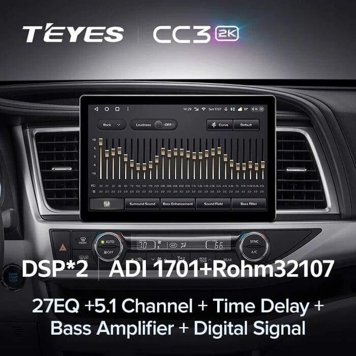 Штатная магнитола Teyes CC3 2K 6/128 Toyota Highlander 3 XU50 (2013-2018) (13")