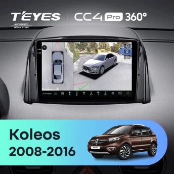Штатная магнитола Teyes CC4 Pro 360 12/256 Renault Koleos (2008-2016) Тип-A