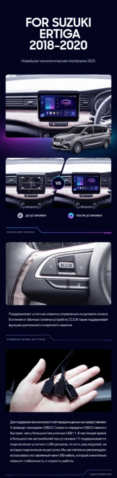 Штатная магнитола Teyes CC3 2K 4/32 Suzuki Ertiga (2018-2020)