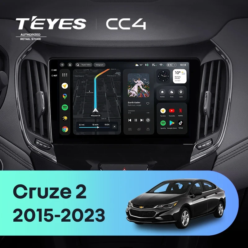 Штатная магнитола Teyes CC4 8/128 Chevrolet Cruze 2 (2015-2023)