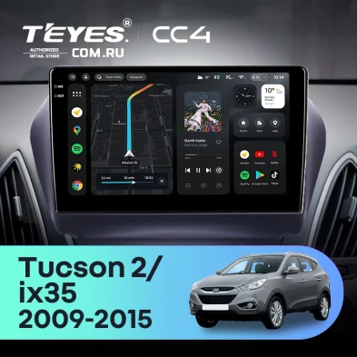 Штатная магнитола Teyes CC4 8/128 Hyundai ix35 (2009-2015) (Tucson 2) Тип-C (10")