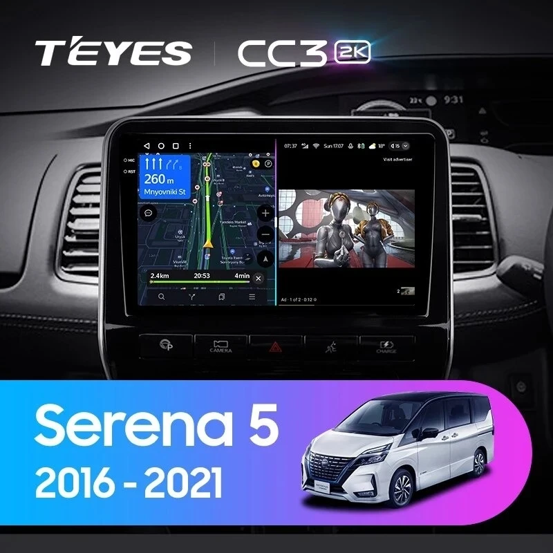 Штатная магнитола Teyes CC3 2K 6/128 Nissan Serena 5 V C27 (2016-2021) F1 Правый руль