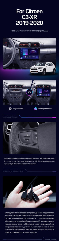 Штатная магнитола Teyes CC3 2K 6/128 Citroen C3-XR (2019-2020) F1