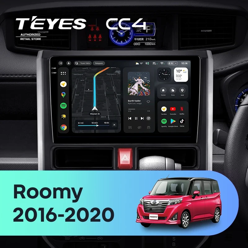 Штатная магнитола Teyes CC4 6/64 Toyota Roomy (2016-2020) Правый руль