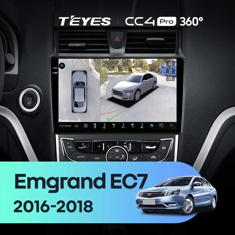 Штатная магнитола Teyes CC4 Pro 360 12/256 Geely Emgrand EC7 (2016-2018)