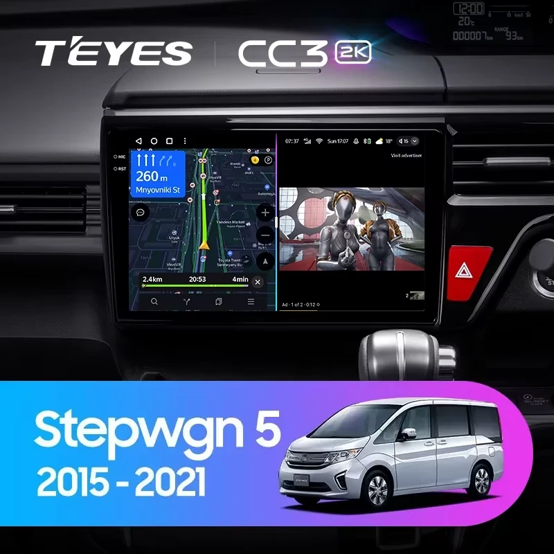 Штатная магнитола Teyes CC3 2K 4/32 Honda Stepwgn 5 (2015-2021) Правый руль