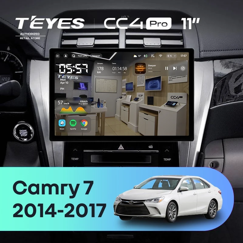 Штатная магнитола Teyes CC4 Pro 8/128 Toyota Camry 7 XV 50 55 (2014-2017) (11") F4