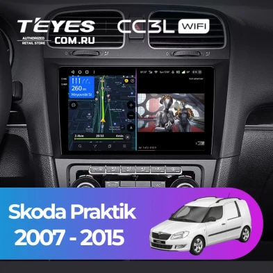 Штатная магнитола Teyes CC3L WiFi 2/32 Skoda Praktik (2007-2015)