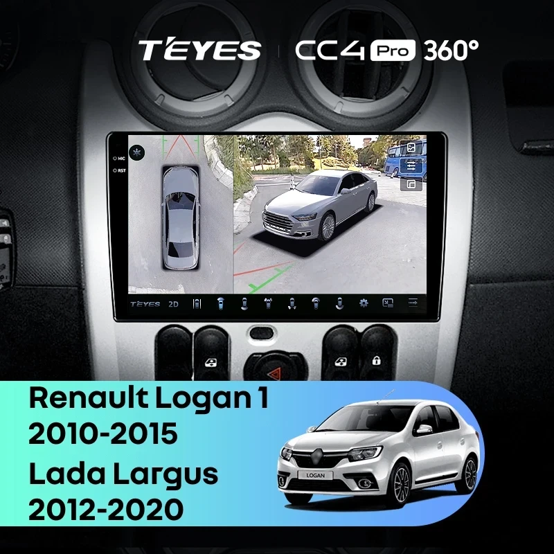 Штатная магнитола Teyes CC4 Pro 360 12/256 Renault Logan 1 (2010-2015)