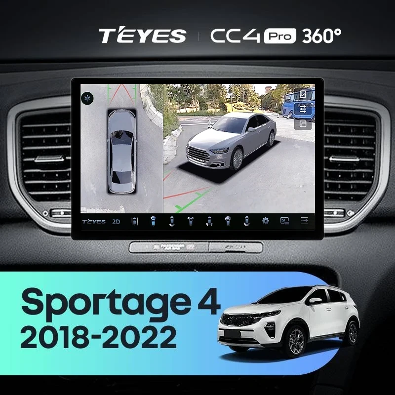 Штатная магнитола Teyes CC4 Pro 360 8/128 Kia Sportage 4 QL (2018-2022) Тип-A (13")