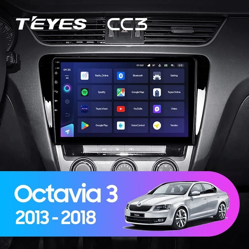Штатная магнитола Teyes CC3 4/32 Skoda Octavia 3 A7 (2013-2018) Тип-A