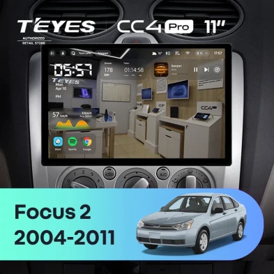 Штатная магнитола Teyes CC4 Pro 12/256 Ford Focus 2 Mk 2 (2004-2011) F2 (11")