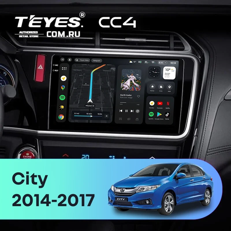 Штатная магнитола Teyes CC4 6/64 Honda City (2014-2017) Тип-B
