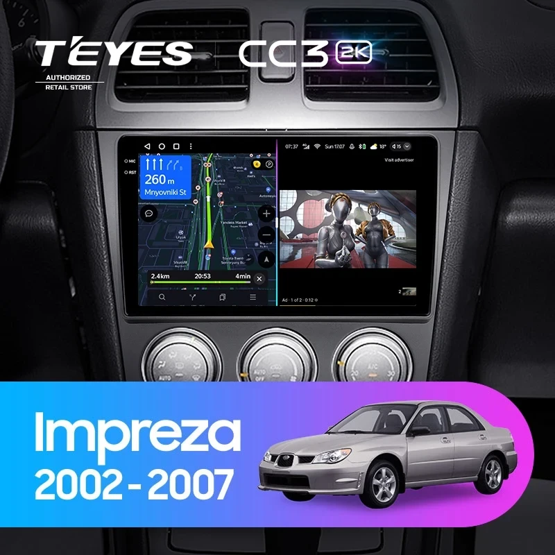 Штатная магнитола Teyes CC3 2K 4/32 Subaru Impreza GD GG (2002-2007)