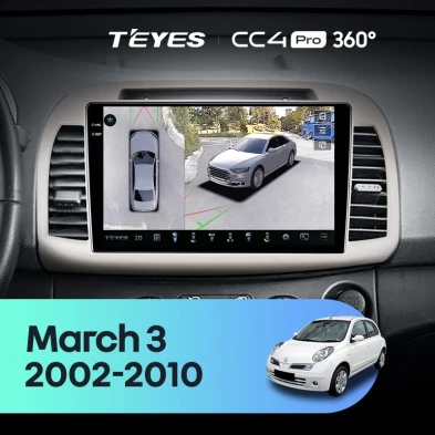 Штатная магнитола Teyes CC4 Pro 360 8/128 Nissan March 3 K12 (2002-2010)