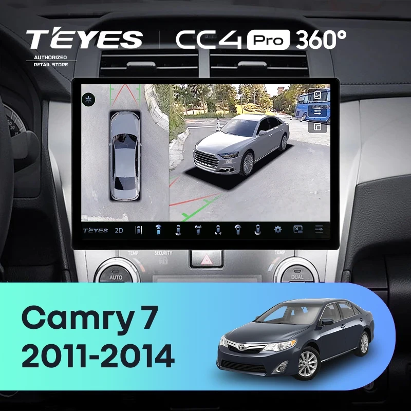 Штатная магнитола Teyes CC4 Pro 360 12/256 Toyota Camry 7 XV 50 55 (2011-2014) F4 (13")
