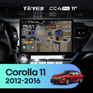 Штатная магнитола Teyes CC4 Pro 8/128 Toyota Corolla (2012-2016) Тип-B (11")