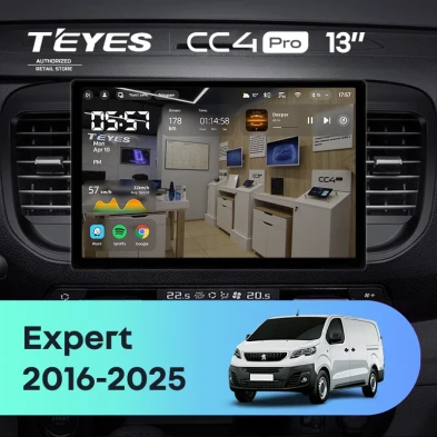 Штатная магнитола Teyes CC4 Pro 8/128 Peugeot Expert (2016-2026) (13")