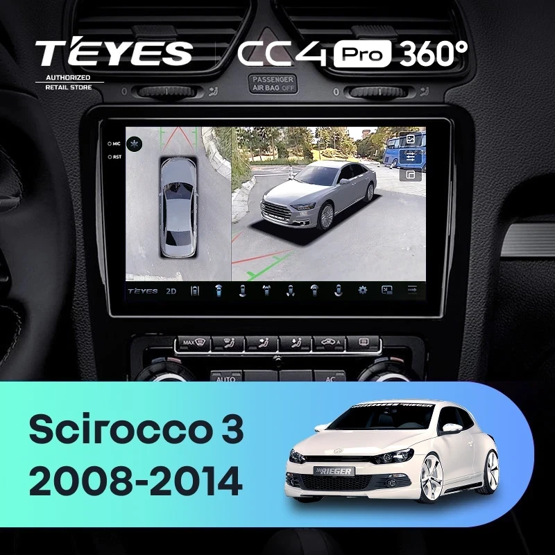 Штатная магнитола Teyes CC4 Pro 360 12/256 Volkswagen Scirocco (2008-2014) F2
