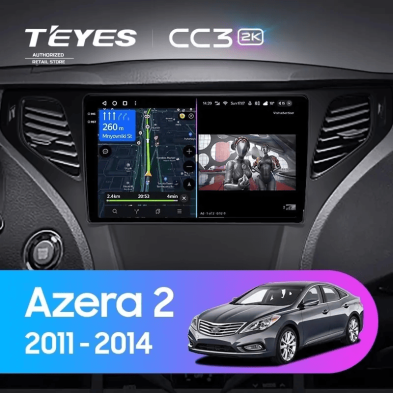 Штатная магнитола Teyes CC3 2K 4/64 Hyundai Azera 2 (2011-2014) F2