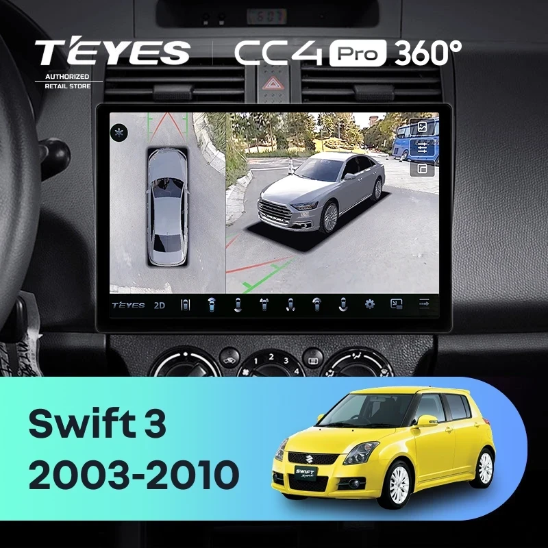 Штатная магнитола Teyes CC4 Pro 360 12/256 Suzuki Swift 3 (2003-2010) (11")
