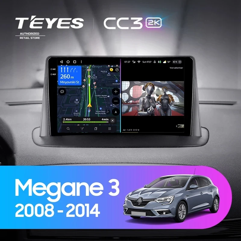 Штатная магнитола Teyes CC3 2K 4/64 Renault Megane 3 (2008-2014)