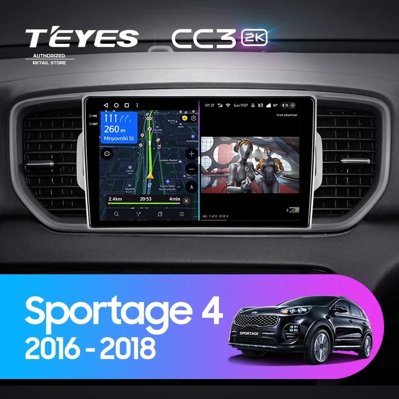 Штатная магнитола Teyes CC3 2K 360 6/128 Kia Sportage 4 QL (2016-2018) Тип-B