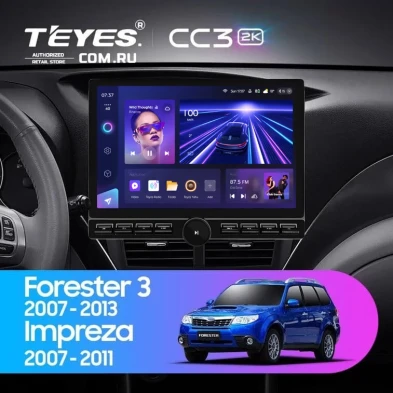 Штатная магнитола Teyes CC3 2K 6/128 Subaru Forester 3 SH (2007-2013) (13" с кнопками)