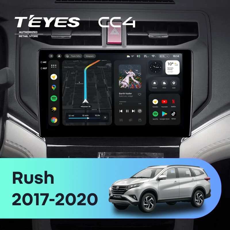 Штатная магнитола Teyes CC4 8/128 Toyota Rush (2017-2020)
